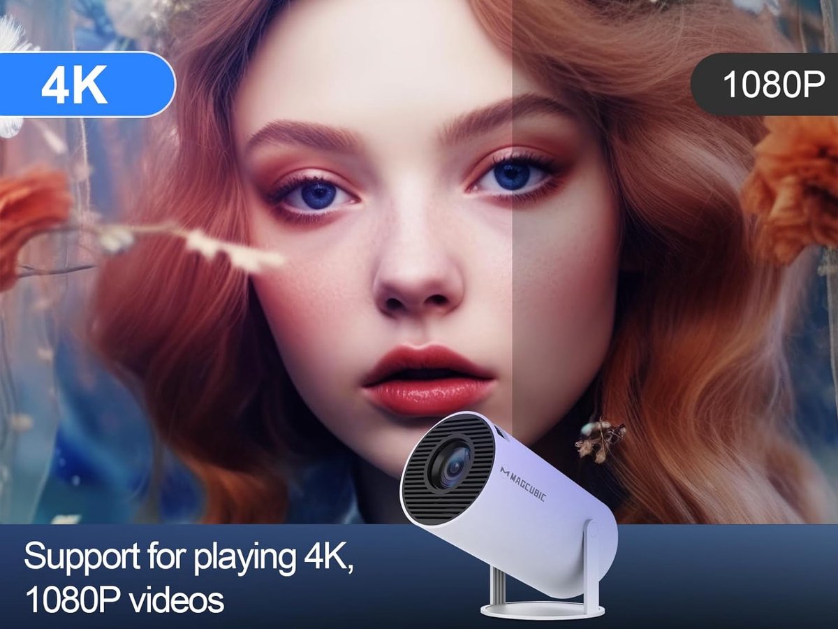 Loak Ultra 4K - 180° Draagbare Projector met WiFi en Bluetooth